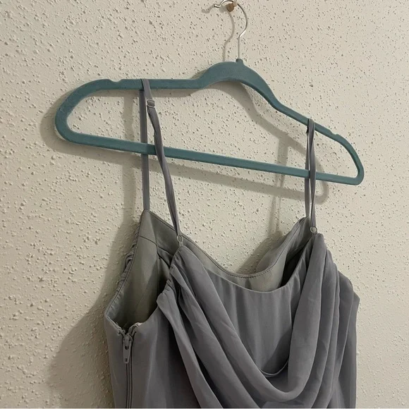 Lulu’s Captivated Light Grey Cowl Neck Maxi Dress - Size 6 - Picture 13 of 15